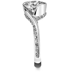 Cushion Semi-Bezel Bypass Moissanite Engagement Ring