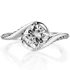 Cushion Semi-Bezel Bypass Moissanite Engagement Ring