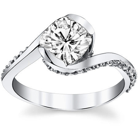 Cushion Semi-Bezel Bypass Moissanite Engagement Ring