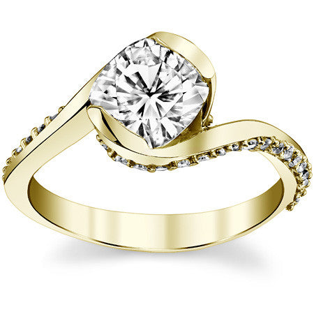 Cushion Semi-Bezel Bypass Moissanite Engagement Ring