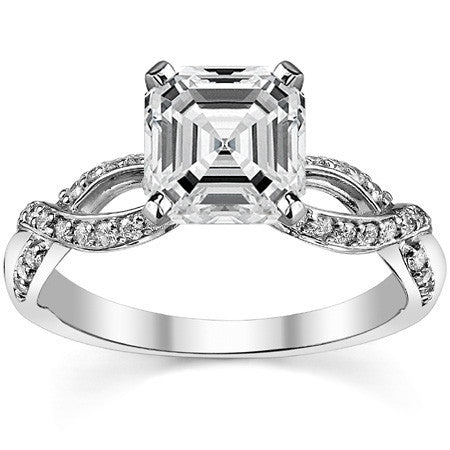 Moissanite & Diamond Infinity Twisted Engagement Ring, 0.25ct