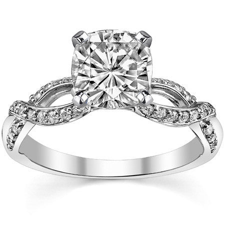 Moissanite & Diamond Infinity Twisted Engagement Ring, 0.25ct