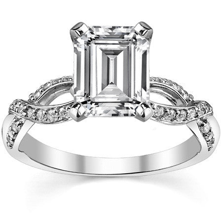Moissanite & Diamond Infinity Twisted Engagement Ring, 0.25ct