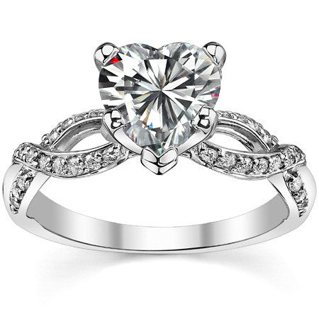 Moissanite & Diamond Infinity Twisted Engagement Ring, 0.25ct