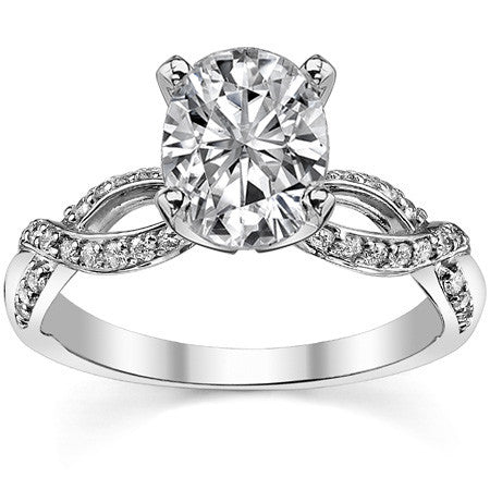 Moissanite & Diamond Infinity Twisted Engagement Ring, 0.25ct