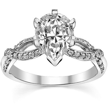 Moissanite & Diamond Infinity Twisted Engagement Ring, 0.25ct