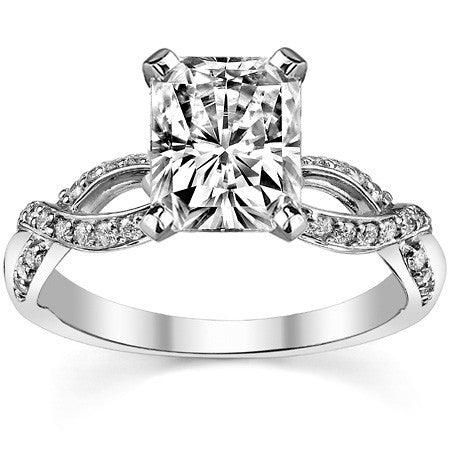 Moissanite & Diamond Infinity Twisted Engagement Ring, 0.25ct