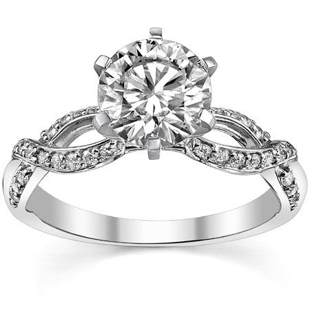 Moissanite & Diamond Infinity Twisted Engagement Ring, 0.25ct