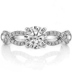 Moissanite & Diamond Infinity Twisted Engagement Ring, 0.25ct