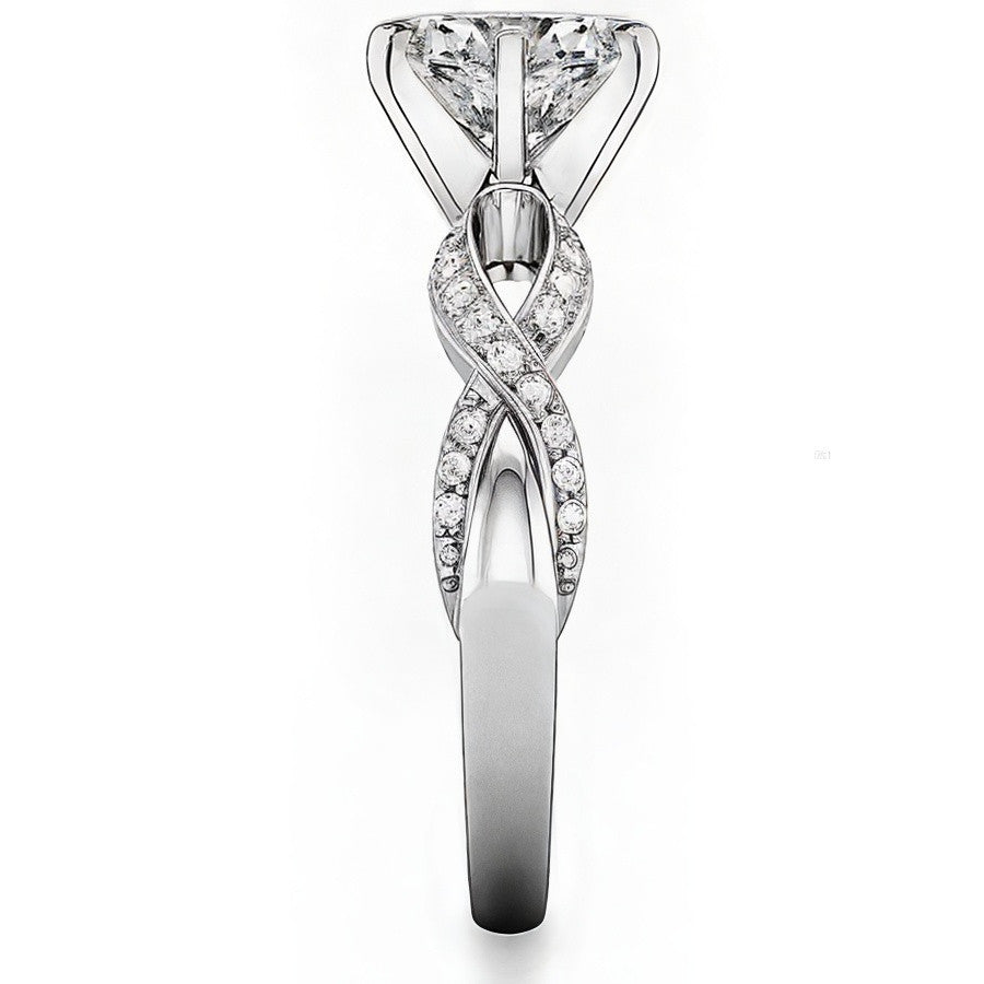 Moissanite & Diamond Infinity Twisted Engagement Ring, 0.25ct