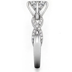 Moissanite & Diamond Infinity Twisted Engagement Ring, 0.25ct