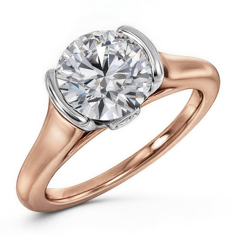 Semi-Bezel Ring with Surprise Diamond