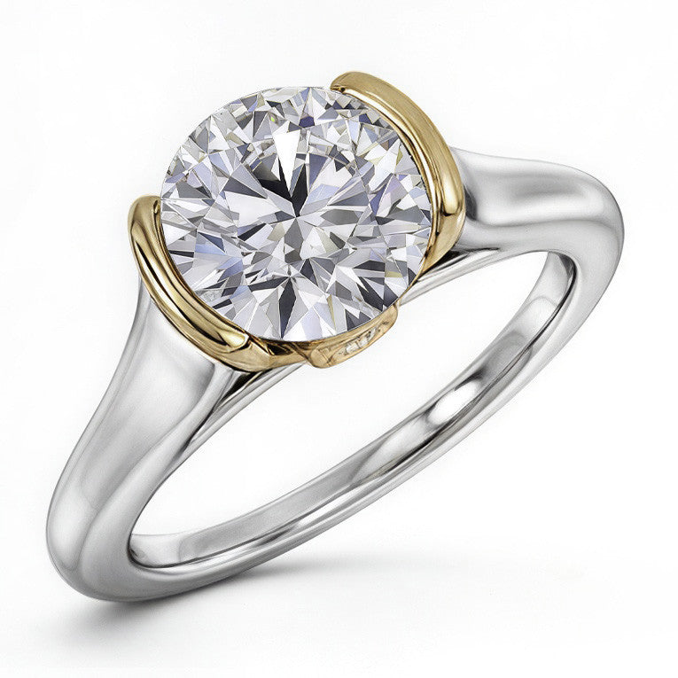 Semi-Bezel Ring with Surprise Diamond