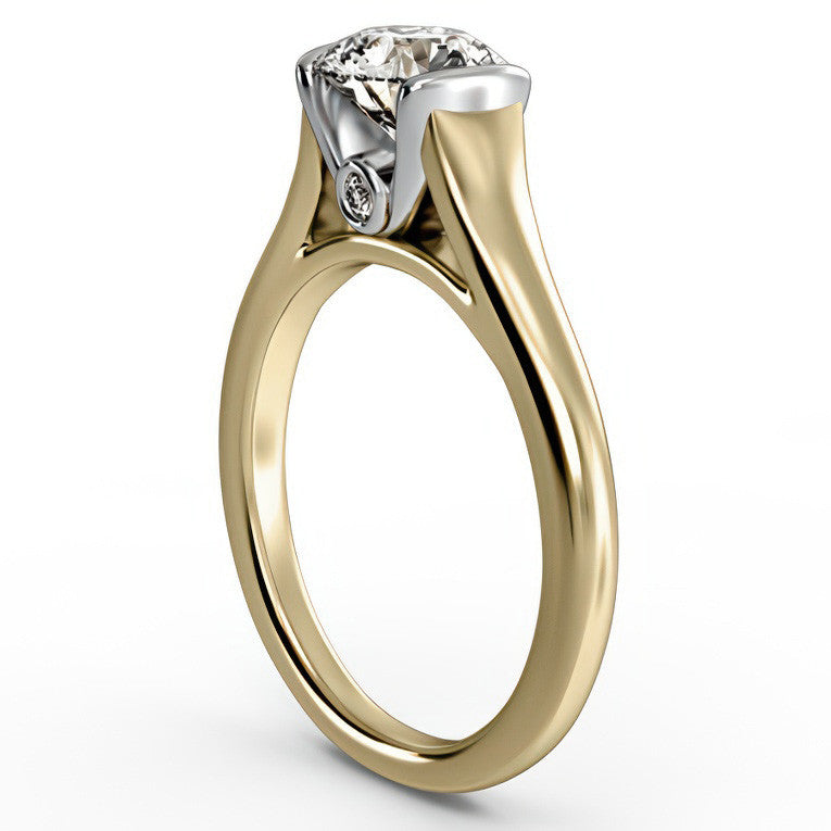 Semi-Bezel Ring with Surprise Diamond