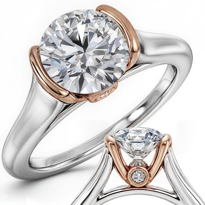Semi-Bezel Ring with Surprise Diamond