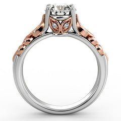 Round Floral Design Engagement Ring