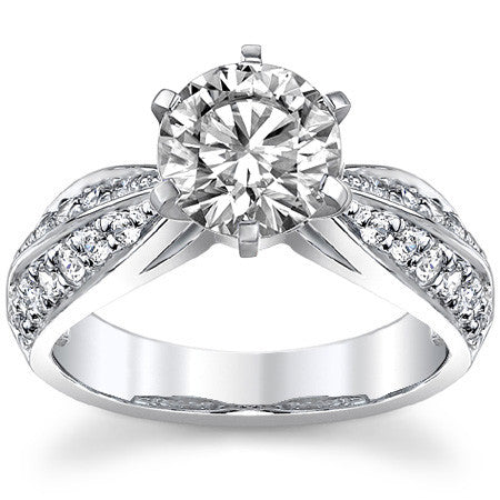 Round Brilliant Moissanite Engagement Ring Setting