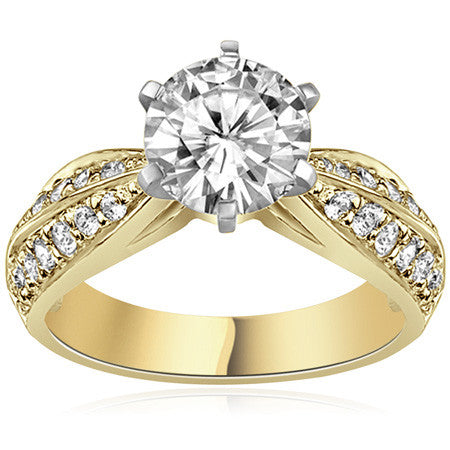 Round Brilliant Moissanite Engagement Ring Setting
