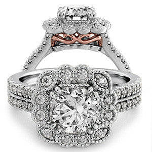Floral Inspired Halo Engagement Ring