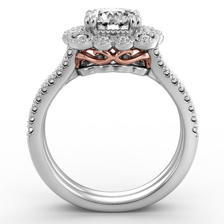 Floral Inspired Halo Engagement Ring