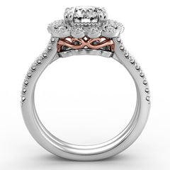 Floral Inspired Halo Engagement Ring