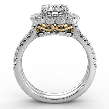 Floral Inspired Halo Engagement Ring