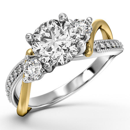 Round Split Shank Engagement Ring