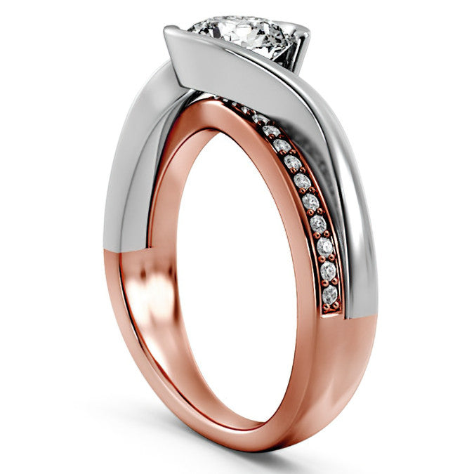 Semi Bezel Bypass Moissanite Engagement Ring