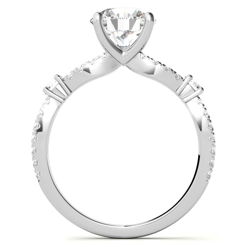 Round Moissanite Antique Split Shank Engagement Ring