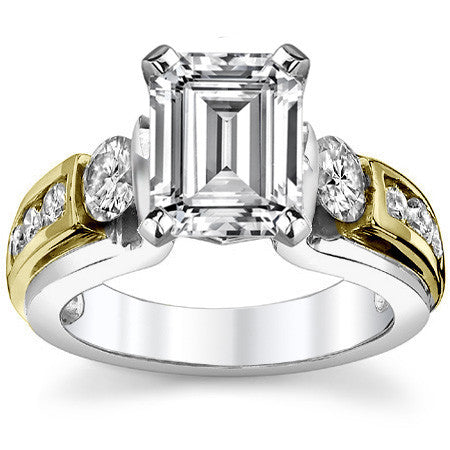 Round Brilliant Moissanite Engagement Ring Setting 0.86ct