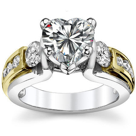 Round Brilliant Moissanite Engagement Ring Setting 0.86ct