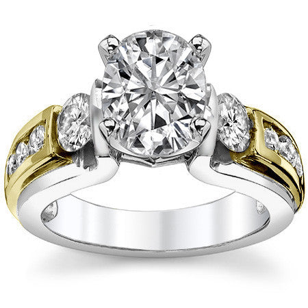 Round Brilliant Moissanite Engagement Ring Setting 0.86ct