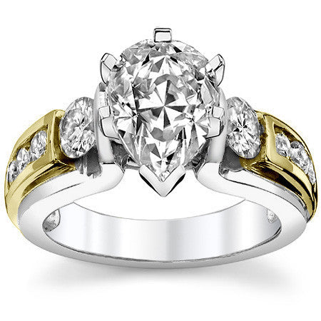 Round Brilliant Moissanite Engagement Ring Setting 0.86ct