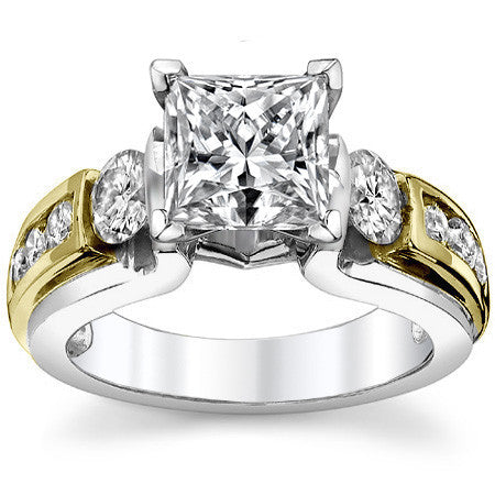 Round Brilliant Moissanite Engagement Ring Setting 0.86ct