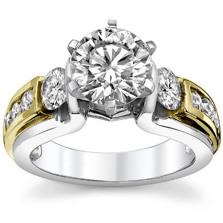 Round Brilliant Moissanite Engagement Ring Setting 0.86ct
