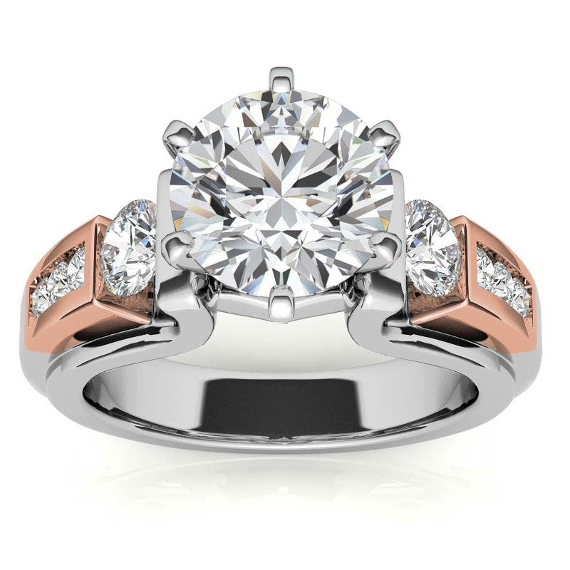 Round Brilliant Moissanite Engagement Ring Setting 0.86ct