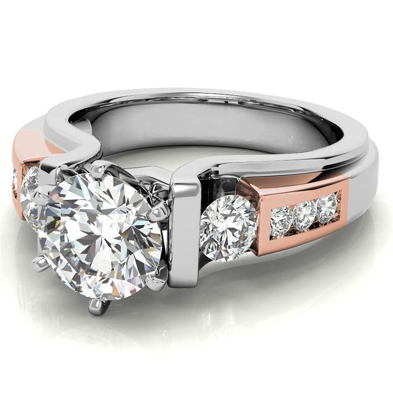 Round Brilliant Moissanite Engagement Ring Setting 0.86ct