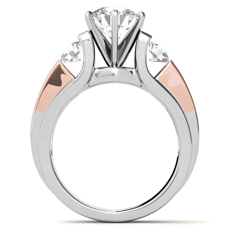 Round Brilliant Moissanite Engagement Ring Setting 0.86ct