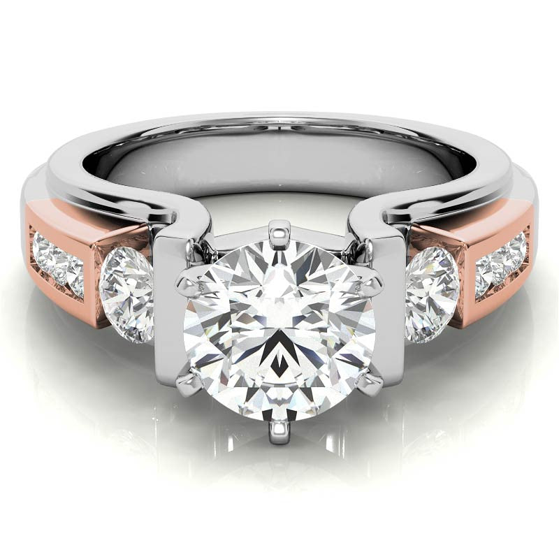 Round Brilliant Moissanite Engagement Ring Setting 0.86ct