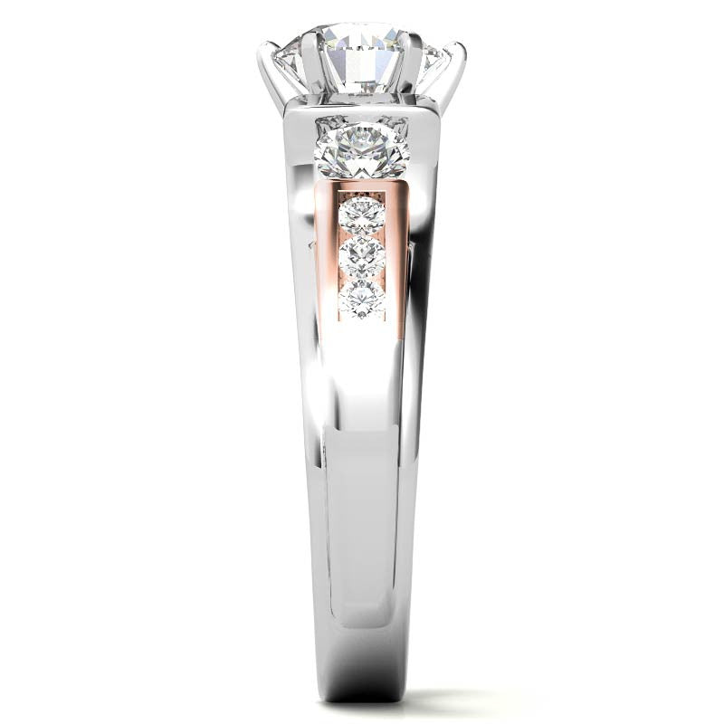 Round Brilliant Moissanite Engagement Ring Setting 0.86ct
