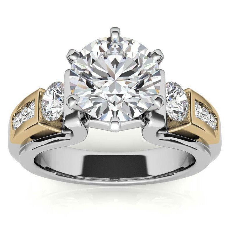 Round Brilliant Moissanite Engagement Ring Setting 0.86ct