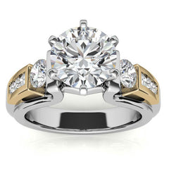 Round Brilliant Moissanite Engagement Ring Setting 0.86ct