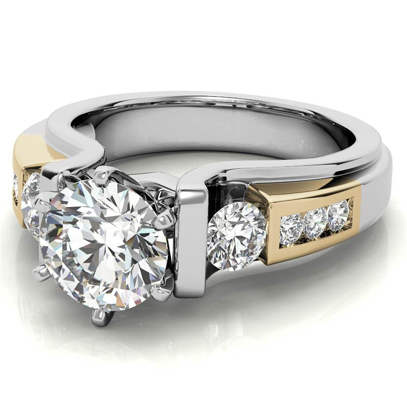 Round Brilliant Moissanite Engagement Ring Setting 0.86ct