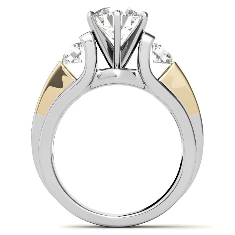 Round Brilliant Moissanite Engagement Ring Setting 0.86ct