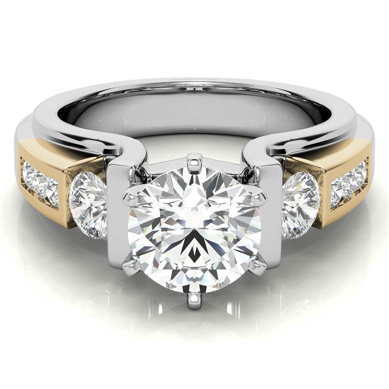Round Brilliant Moissanite Engagement Ring Setting 0.86ct