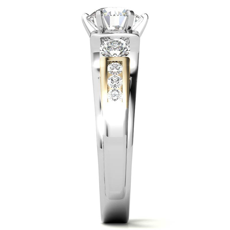 Round Brilliant Moissanite Engagement Ring Setting 0.86ct