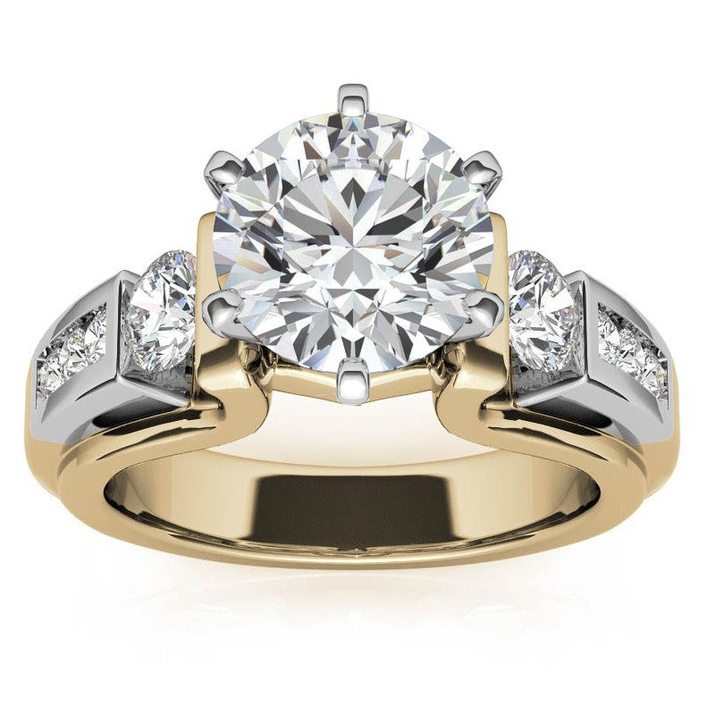 Round Brilliant Moissanite Engagement Ring Setting 0.86ct
