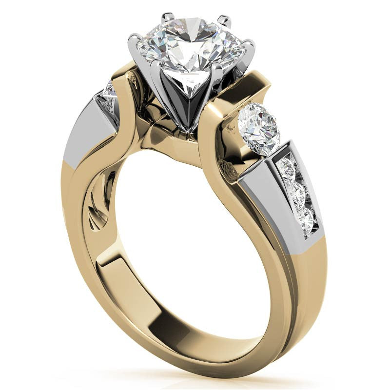 Round Brilliant Moissanite Engagement Ring Setting 0.86ct