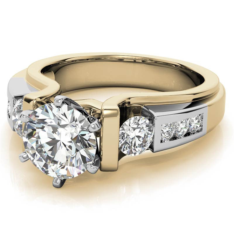 Round Brilliant Moissanite Engagement Ring Setting 0.86ct
