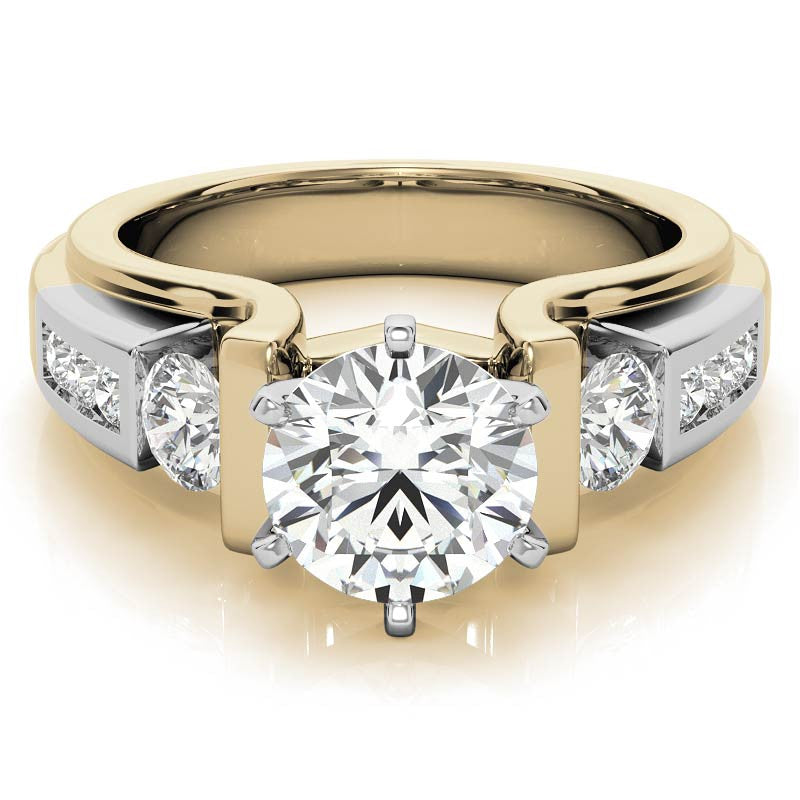 Round Brilliant Moissanite Engagement Ring Setting 0.86ct